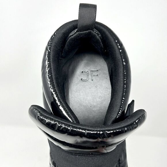 JF Sinead Patent Nylon Black Arctic Lite Strap Puffy Boot High Top Sneaker 10 - Picture 7 of 11